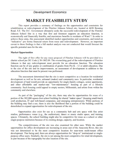 market development feasibility report