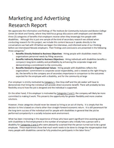 marketing business advertising research report