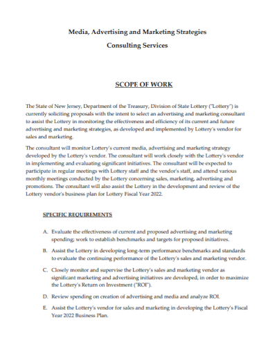 marketing strategy consulting scope of work