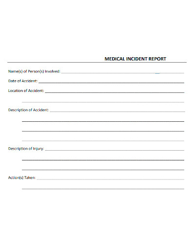 medical incident report sample