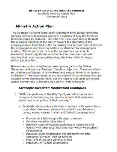 methodist church ministry action plan