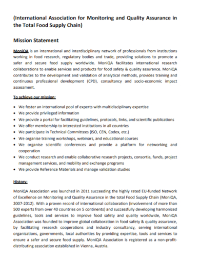 monitoring quality assurance mission statement