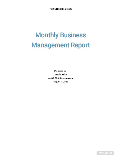 monthly business management report