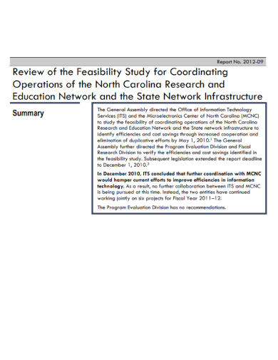 network feasibility review report
