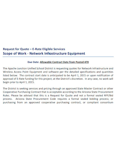 network infrastructure scope of work