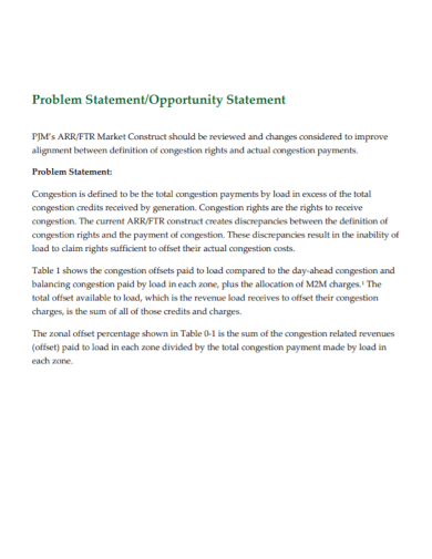 opportunity problem statement