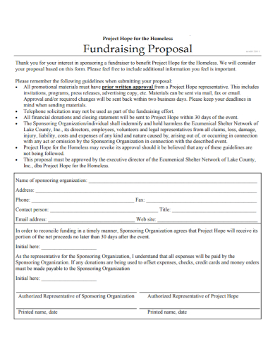 organization fundraising project proposal