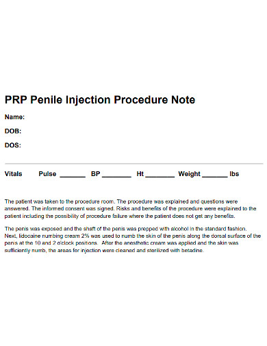 penile procedure note