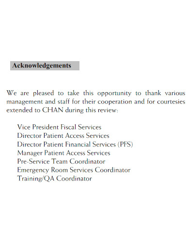 printable acknowledgement for audit report