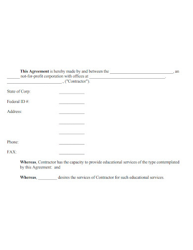 printable contract teaching agreement