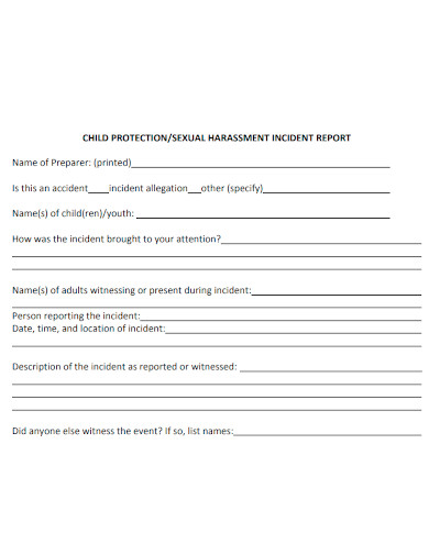 printable harassment incident report