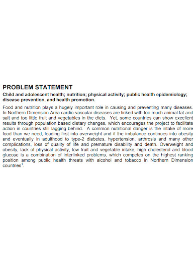 FREE 10 Health Problem Statement Samples Mental Care Community 