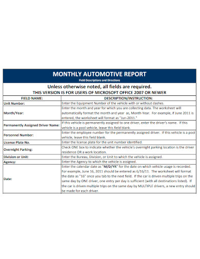 printable monthly business report