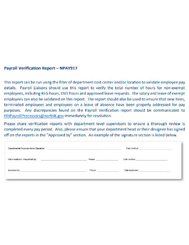 printable payroll verification report