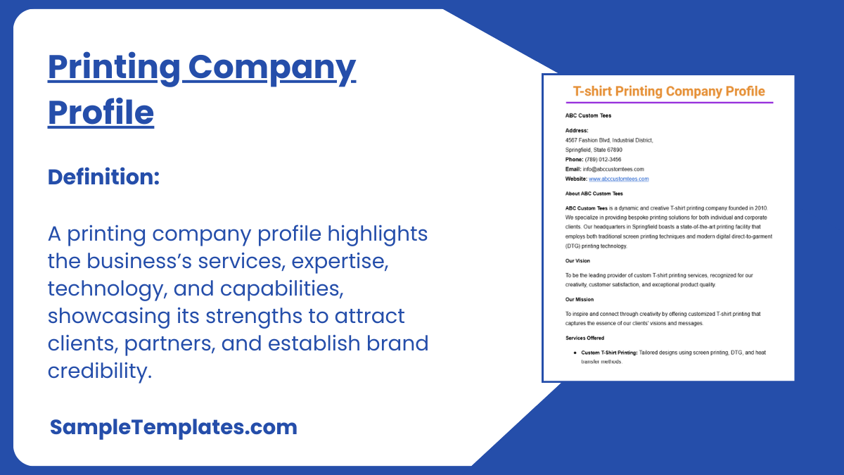 Printing Company Profile