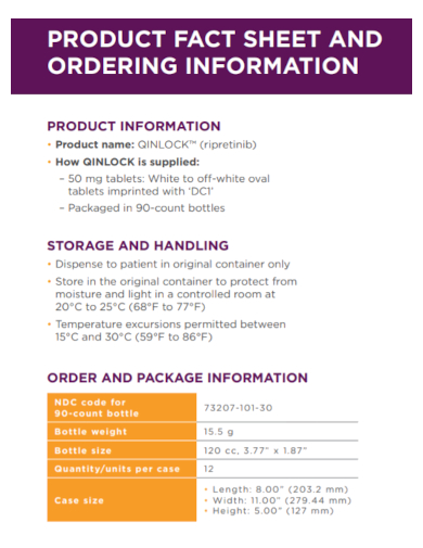 product information fact sheet