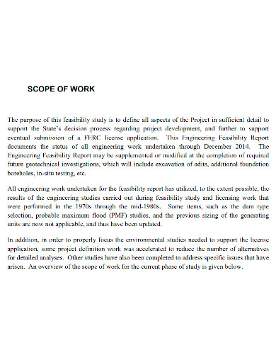professional evaluation scope of work