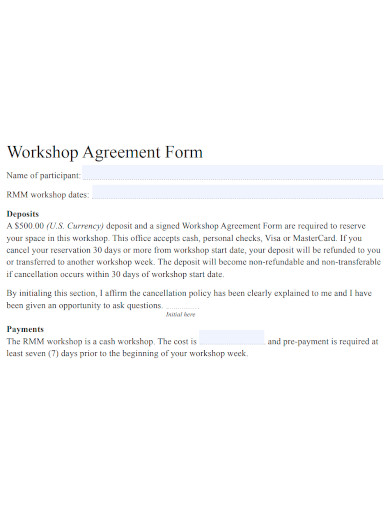 professional workshop services agreement
