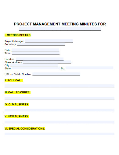project management meeting minutes