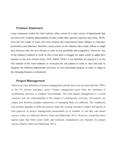 project management problem statement