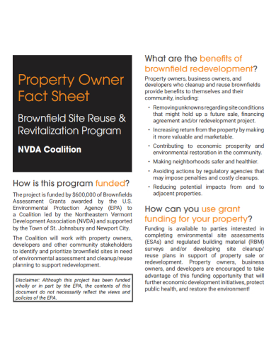 property owner fact sheet