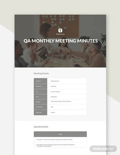 qa monthly meeting minutes