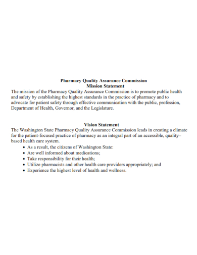 quality assurance commission mission statement