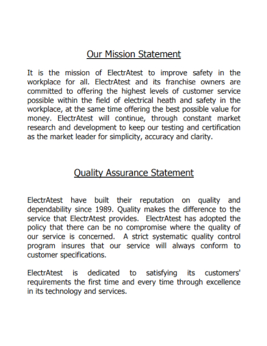 quality assurance mission statement