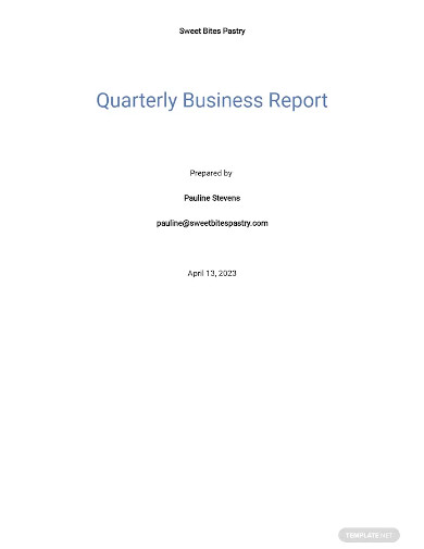 quarterly business report sample