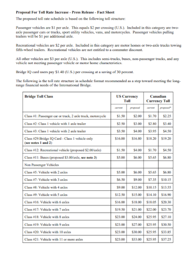 rate increase press release fact sheet