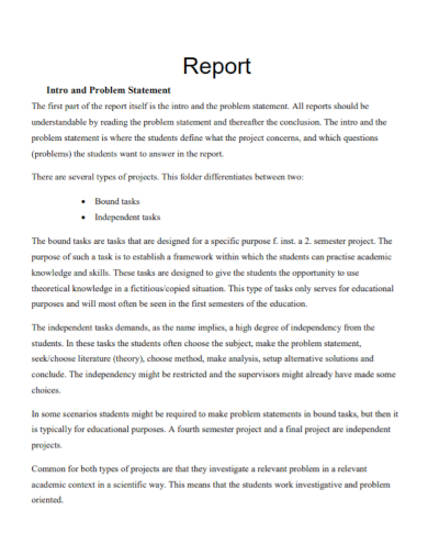 report problem statement
