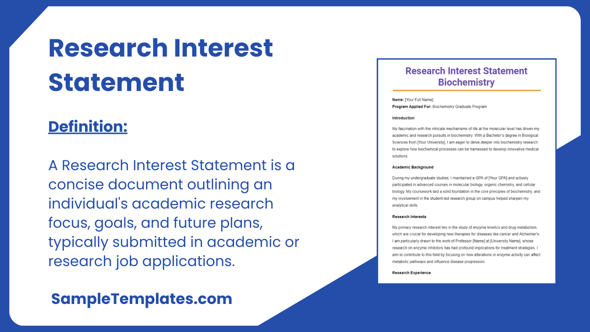 Research Interest Statement