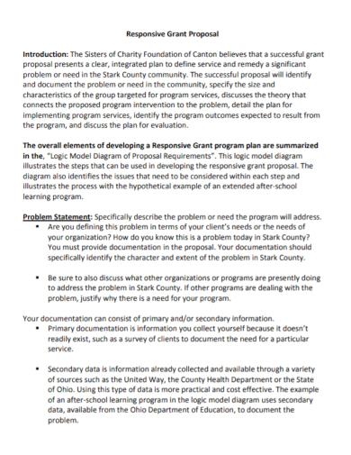 responsive grant proposal problem statement