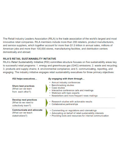 retail business sustainability report
