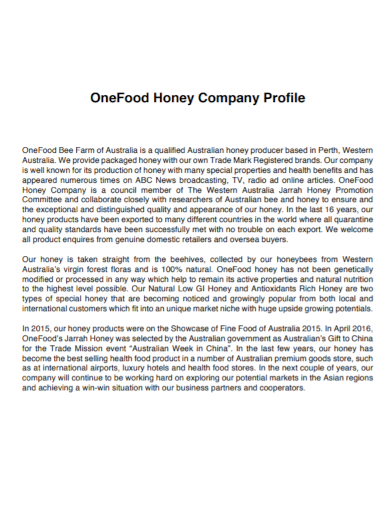 retail food company profile