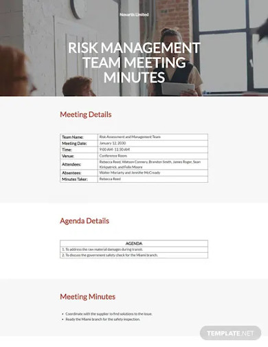 risk management meeting minutes