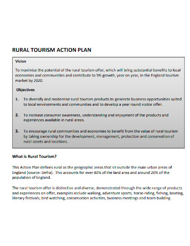 action plan for tourism