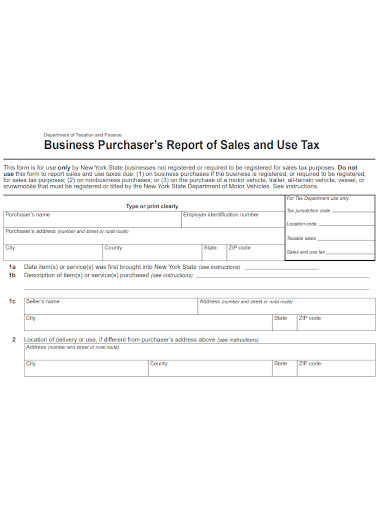 sales business report format