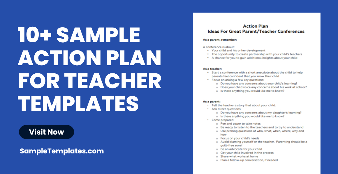 Sample Action Plan for Teachers Templates