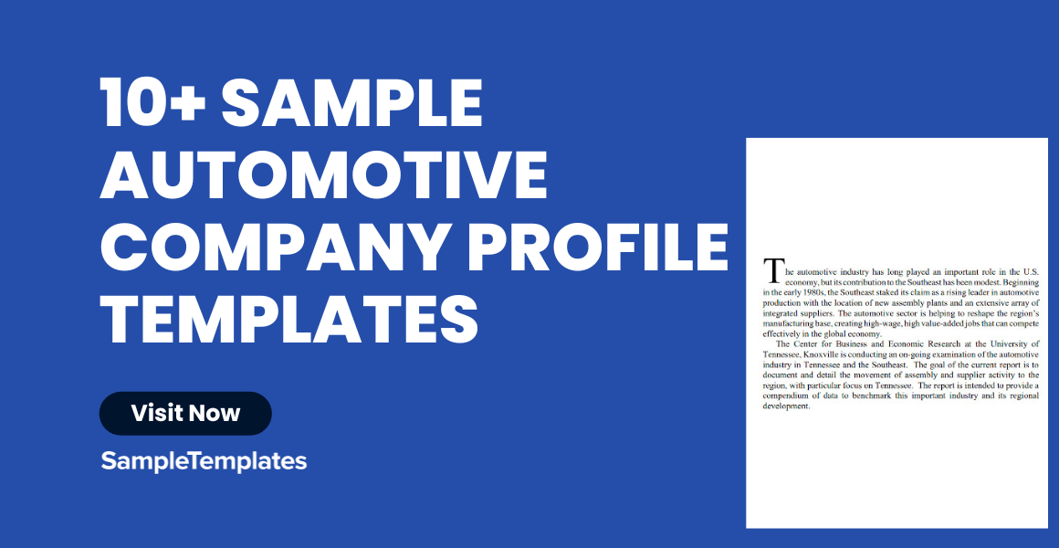 sample automotive company profile templates