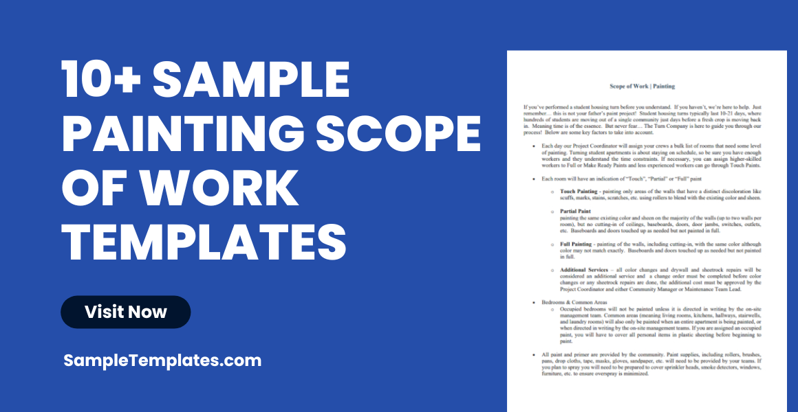 sample painting scope of work templates