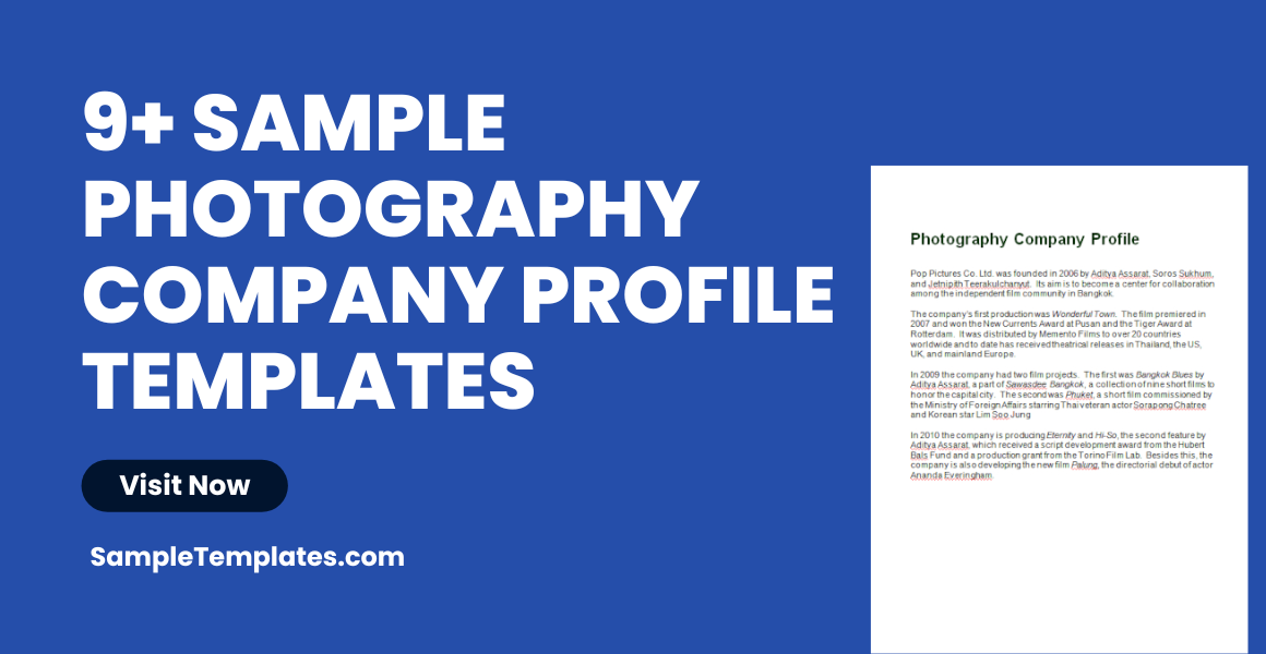 Sample Photography Company Profile Template