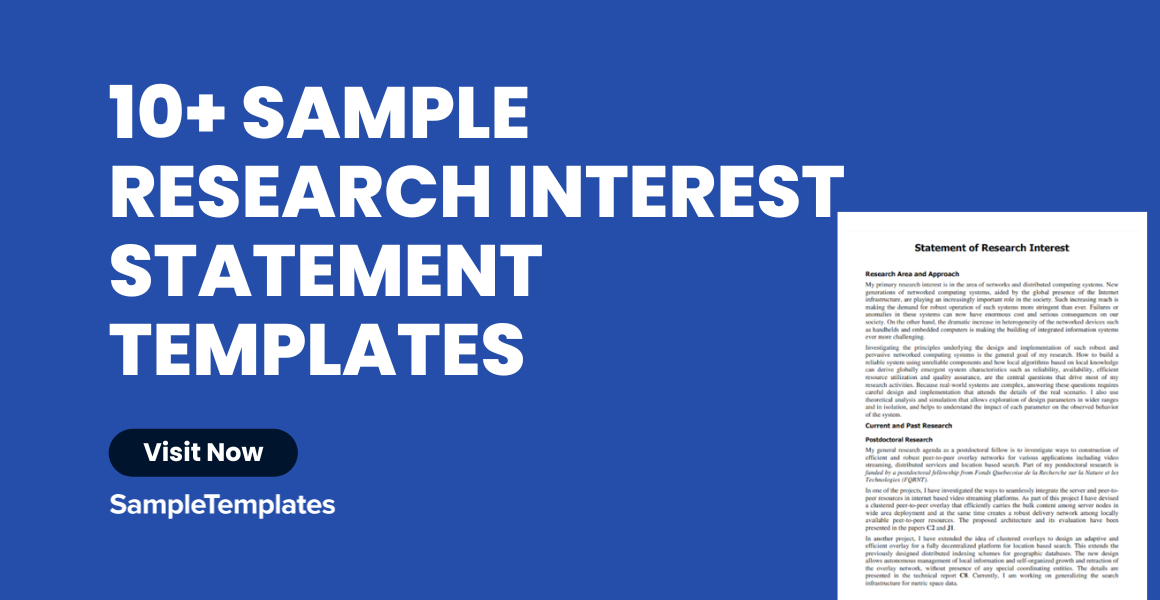sample research interest statement templates