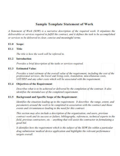 sample statement of work