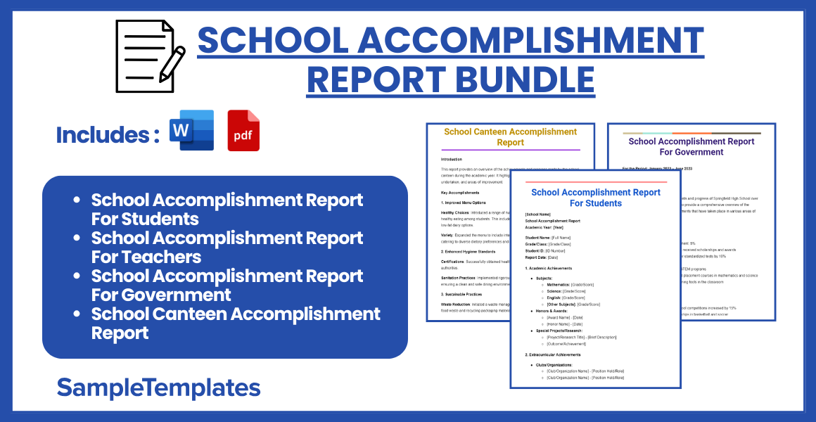 school accomplishment report bundle