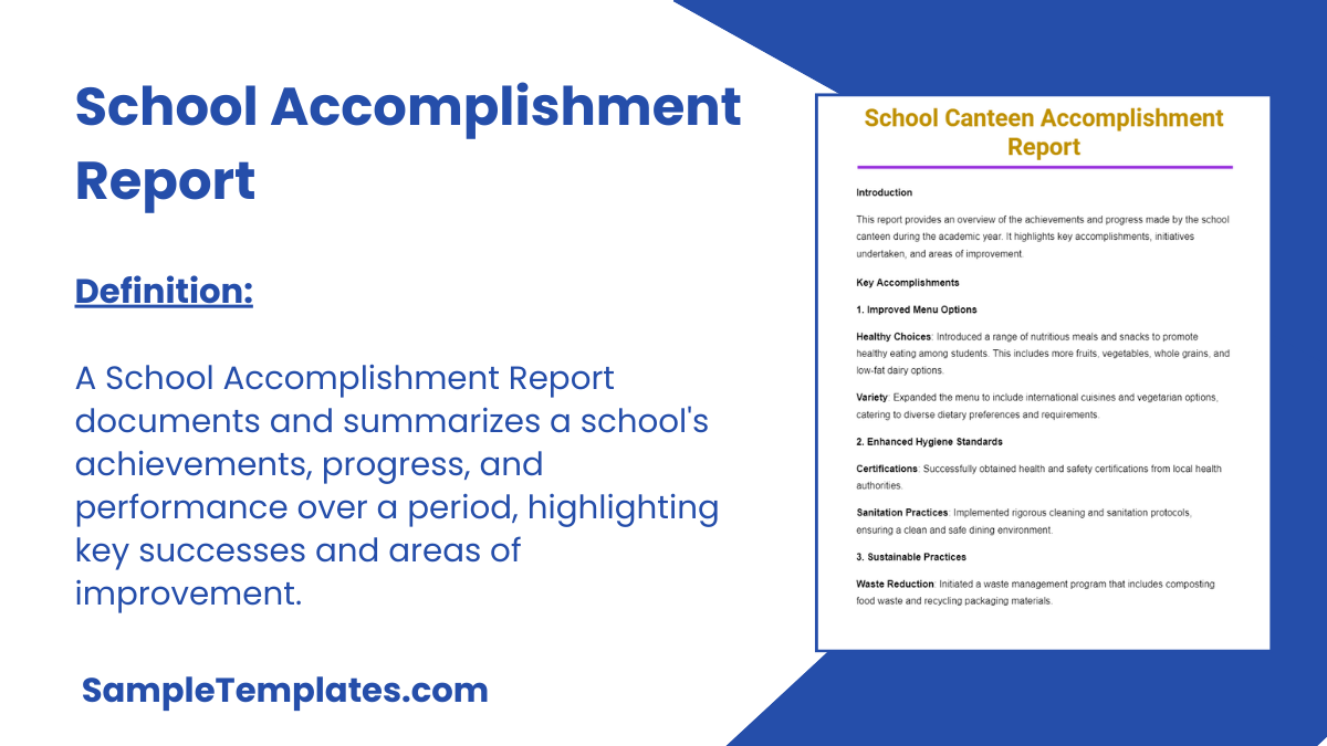 School Accomplishment Report