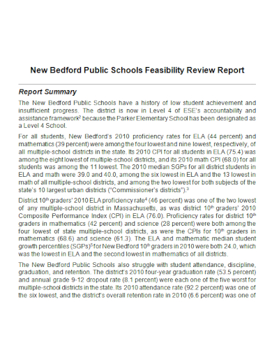 school feasibility review report