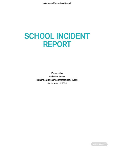school incident report sample