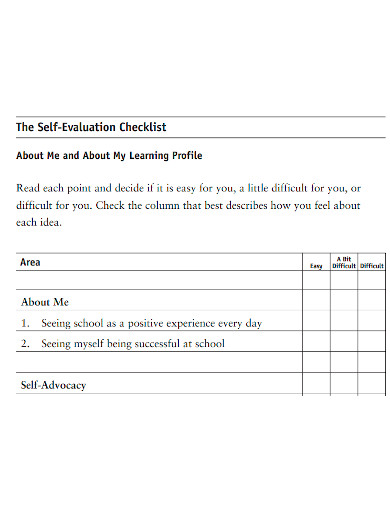 FREE 10 Self Evaluation Checklist Samples Students Teachers School 