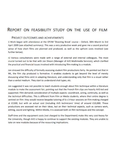 short film project feasibility report